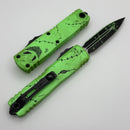 Microtech UTX-85 Gen IV Oogie Boogie Aluminum Handle w/ D/E Full Serrated M390MK Signature Series 12324-3OOS