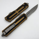 Microtech Scarab 2 Gen 3 Tan Handles w/ D/E-S Apocalyptic Part Serrated M390MK 1180-11APTA