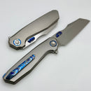 Reate Knives Mantis Titanium Handles w/ ZircuTi Accents & Hand Rubbed Elmax