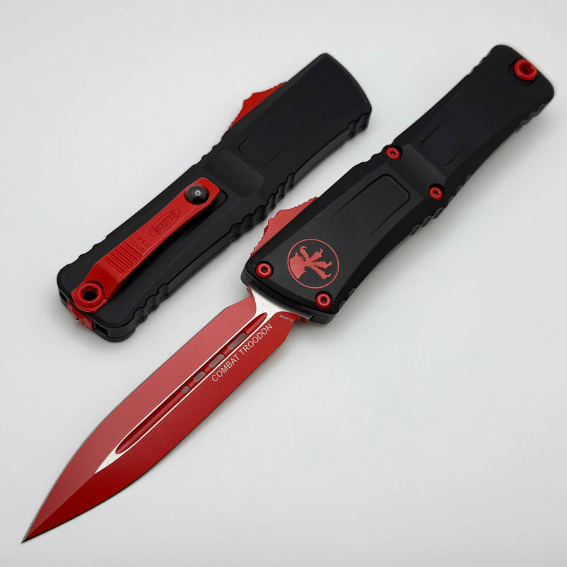 Microtech Knives Combat Troodon Gen III Black D/E w/ Red Accents 1142-1RDSK