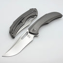 Poikilo Blade Armadillo S1 Titanium Handles w/ Blackened Ti Accents & Pearlescent Stonewash M398