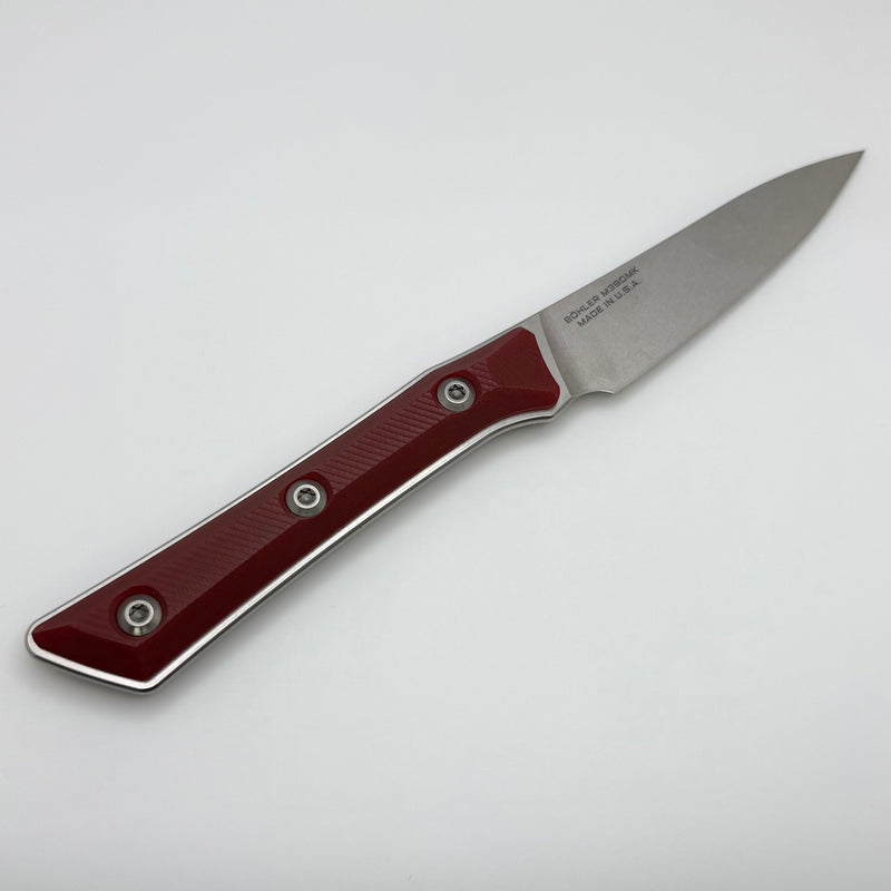 Microtech Paring Knife Merlot G-10 Handle w/ Stonewash M390MK 3500-10MR
