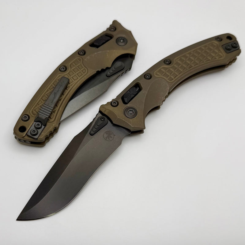 Microtech Marfione Select Amphibian RAM LOK Antique Bronze Frag Titanium Handles & DLC M390MK & DLC Accents 137RL-1DLCTFRMS1