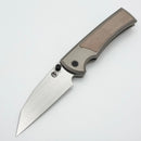 Chaves Knives Sangre 229 El Chicano w/ Brown Micarta Inlaid Titanium Handles & 3.6" Chisel M390