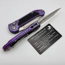 Microtech Marfione Select LUDT Gen III Purple Haze Textured Inlaid Titanium Handles w/ Purple Accents & Part Serrated Stonewash Tanto 1136-11MS11