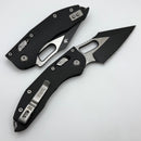 Microtech Knives Manual Stitch RAM LOK Fluted Black G-10 & Full Serrated Two Tone Black M390MK 169RL-3FLGTBK