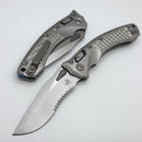 Microtech Marfione Select Amphibian RAM LOK Frag Titanium Handles & Partial Serrated Stonewash M390MK w/ Double Vapor Blast & Blue Accents 137RL-11FRMS2