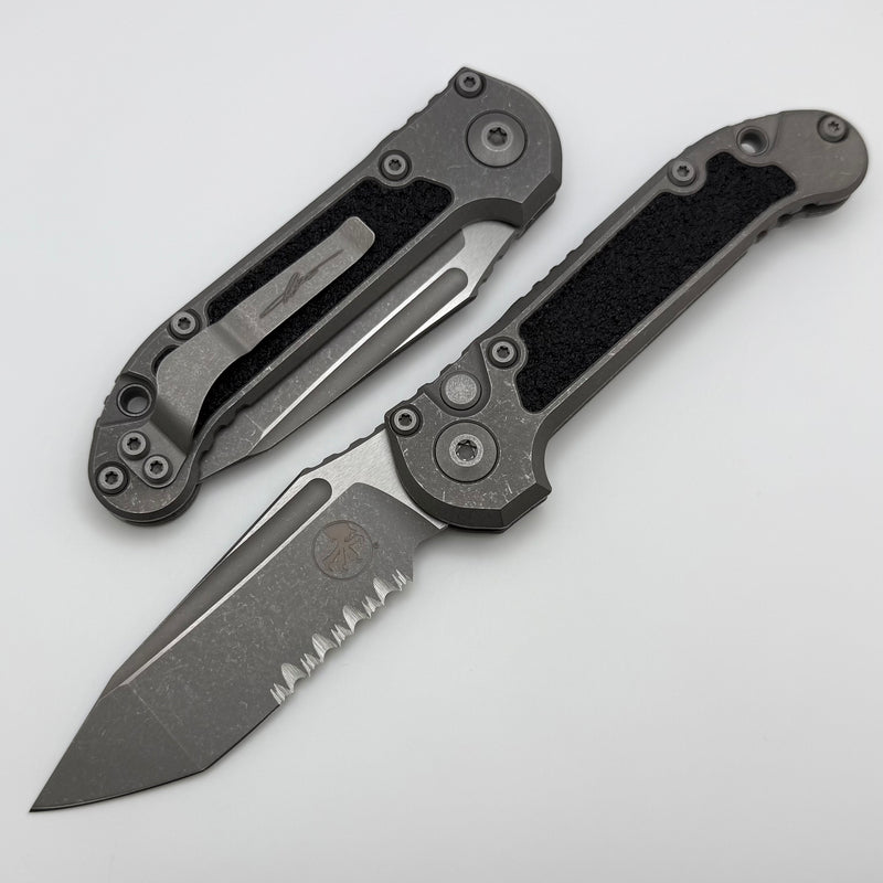 Microtech Knives LUDT Gen III Partial Serrated Apocalyptic Tanto & Titanium Handles w/ Textured Inlays 1136-11APMS2