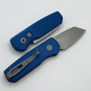 Pro-Tech Runt 5 w/ Textured Blue Handle & Stonewash Reverse Tanto CPM-20CV R5205-Blue