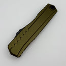 Microtech Cypher II Black D/E Full Serrated w/ OD Green Handle 1242-3OD