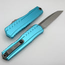 Microtech Cypher II S/E Partial Serrated Stonewash w/ Turquoise Handle 1241-11TQ