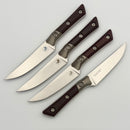 Microtech Steak 4 Piece Set Black Cherry G-10/Titanium Bolster Handle w/ Stonewash M390MK 3600B-10SETBC