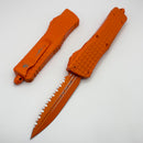 Microtech Combat Troodon Orange Cerakote Frag w/ Full Serrated D/E Signature Series 142-3CT-CORS
