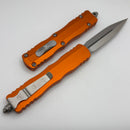 Microtech Dirac Delta D/E Stonewash w/ Orange Handle 227-10OR