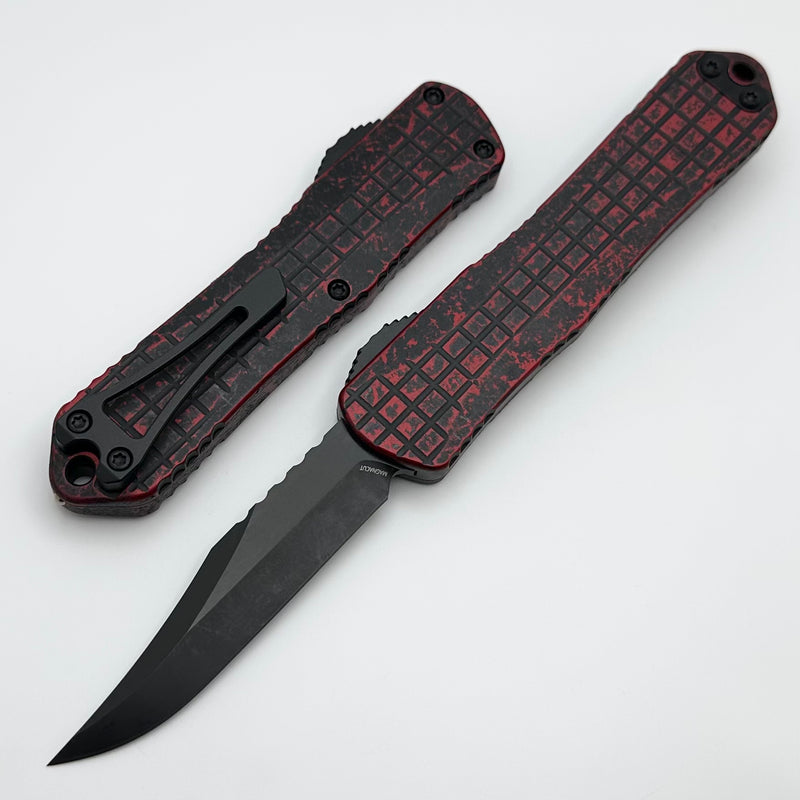 Heretic Knives Manticore E Breakthrough Red Grenade Grip w/ DLC Bowie MagnaCut H026BF-6A-BRKRED