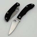 Spyderco Honeybee Black G-10 Handles w/ 12c27 C137GBKP