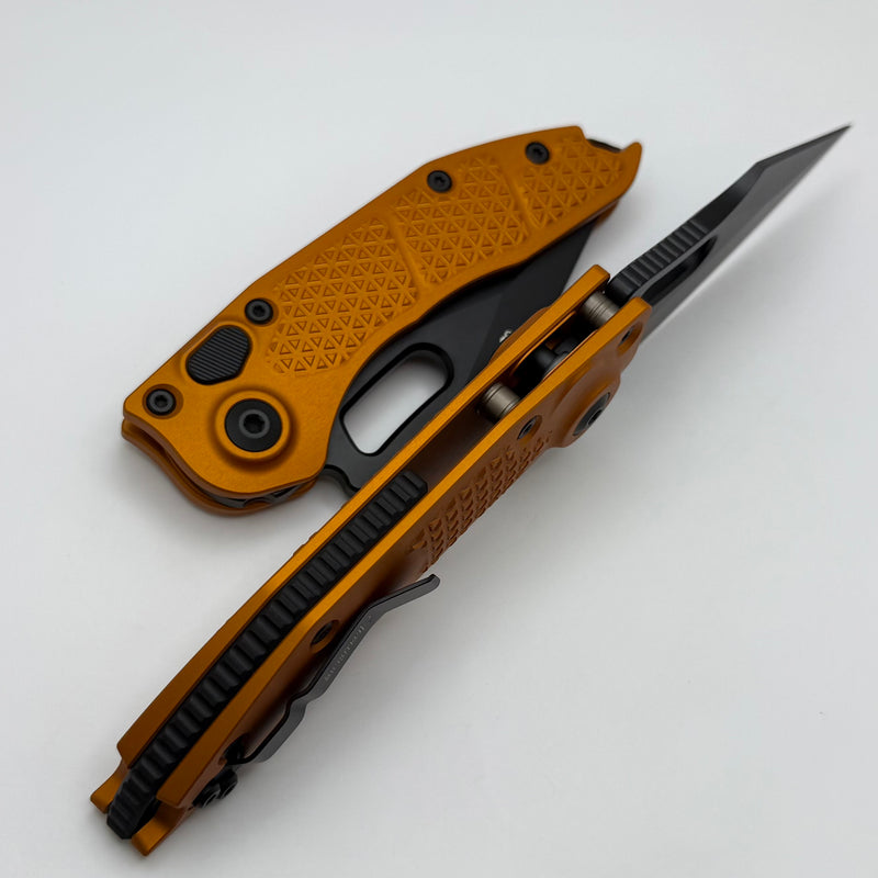 Microtech Borka Stitch Orange Tangerine Handles & Black Standard 169-1OT
