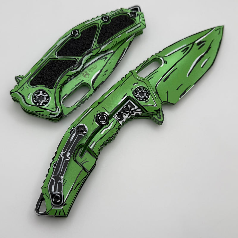 Heretic Knives Medusa Cel Shade Toxic Green Handles w/ MagnaCut H009-CS-TX