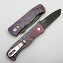 Pro-Tech Emerson CQC7 w/ Burnt Bronze Jigged Titanium Handle & Black Lip Pearl Button w/ Damascus Chisel Tanto 2025 Emerson Custom 002