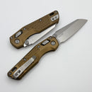 Microtech MSI RAM LOK Mini Tan Frag Aluminum Handles w/ Stonewash M390MK 210M-10FRTA