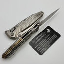 Marfione Select Microtech Socom Ram-Lok Titanium Frag Handles w/ Bronze Accents & Spear Point Stonewash Serrated M390MK 160RL-11FRSMS2