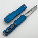 Microtech UTX-70 Gen IV Hellhound w/ Blue Handle & Stonewash M390MK 14194-10BLS
