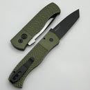 Pro-Tech Emerson CQC7 Auto Tanto w/ Battle Worn Jigged Green Handle & 2-Tone DLC/Satin 154CM E7T15-BW Green