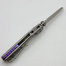 Microtech Marfione Select MSI RAM LOK Mini Slab Side Titanium Handles w/ Double Vapor Accents & Purple Accents & Stonewash M390MK 210M-10MS4