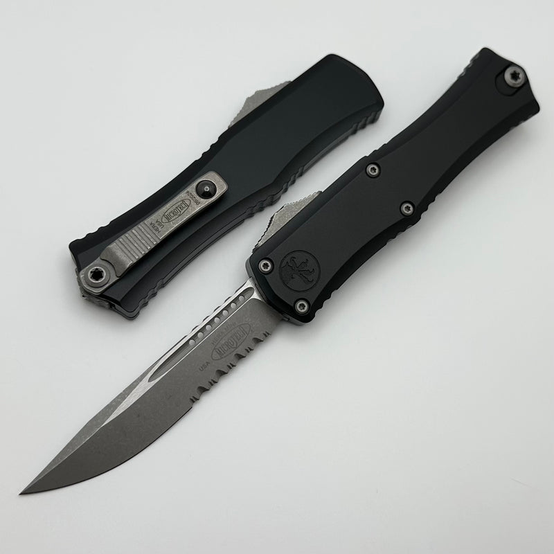 Microtech Knives Mini Hera Apocalyptic S/E Partial Serrated M390MK w/ Black Handle 1703M-11AP