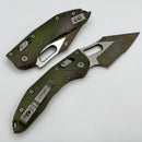 Microtech Knives Manual Stitch RAM LOK Fluted Aluminum Outbreak w/ Part Serrated M390MK Signature Series 169RL-2FLOBS