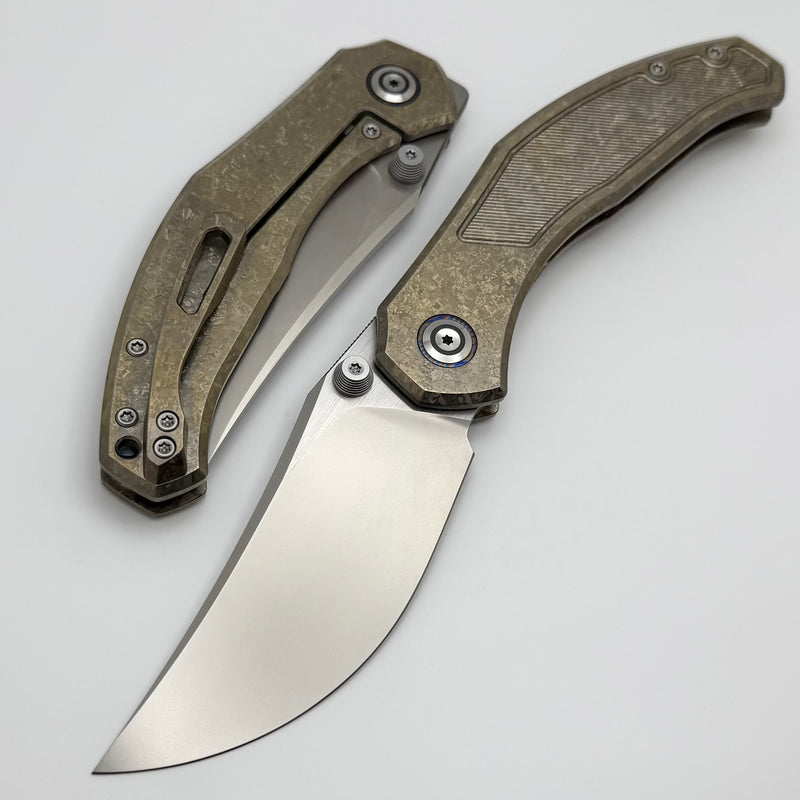 Custom Knife Factory Blava Milled Bronze Crystal Titanium & CKF Wash M398