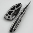 Heretic Knives Medusa Blizzard Worn Handles w/ DLC Tanto MagnaCut H011-6A-BLZ