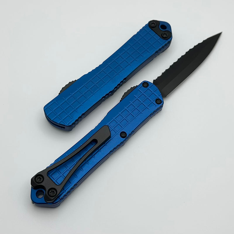 Heretic Knives Manticore S Blue Grenade Frag w/ Full Serrated DLC D/E Magnacut H024F-6C-BLU