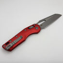 Factory Blem Microtech Knives MSI RAM LOK Red Aluminum Fluted Handles & Full Serrated Apocalyptic M390MK 210-12APFLRD