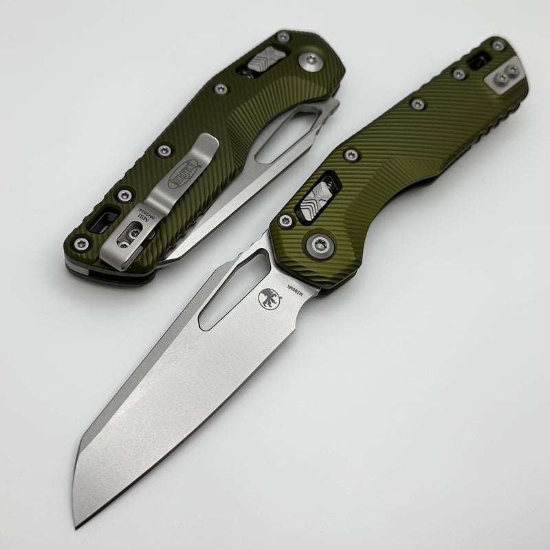 Microtech Knives MSI RAM LOK OD Green Fluted Aluminum & Stonewash M390MK 210-10FLOD