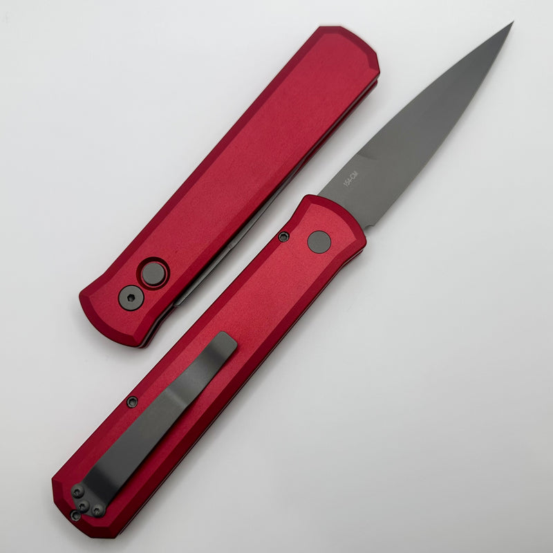 Pro-Tech Godfather w/ Red Handle & Blasted 154-CM Blade 920-RED