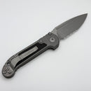 Microtech Knives LUDT Gen III Partial Serrated Apocalyptic Drop Point & Titanium Textured Inlaid Handles 1135-11APMS2