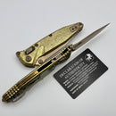 Microtech Socom Ram-Lok w/ Antique Gold Titanium Slab Handles & Bronze S/E M390MK 160RLS-13MS2