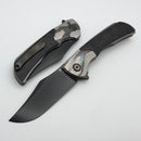 Tuya Knife Kharis Bead Blasted Integral handle w/ Marble Carbon Fiber/Black Timascus Overlays & DLC M390
