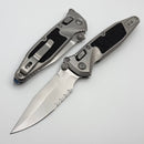 Marfione Select Microtech Socom Ram-Lok Titanium Textured Inlaid Handles w/ Blue Accents & Spear Point Stonewash Serrated M390MK 160RL-11SMS3