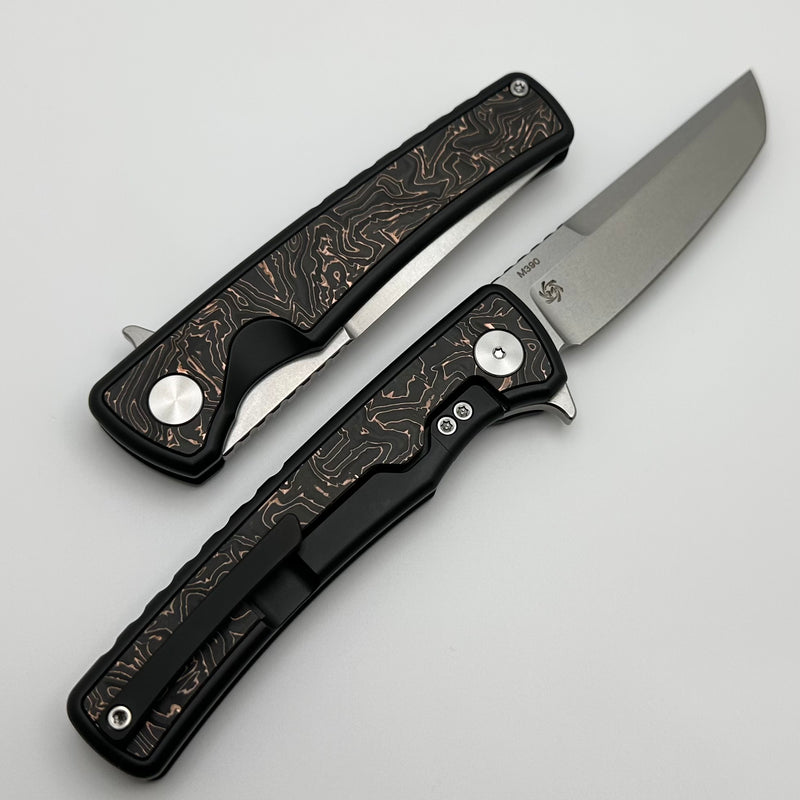 Mechforce Kilby Shard Black Titanium Integral Handle w/ Copper Foil Carbon Fiber Inlays & Stonewash M390