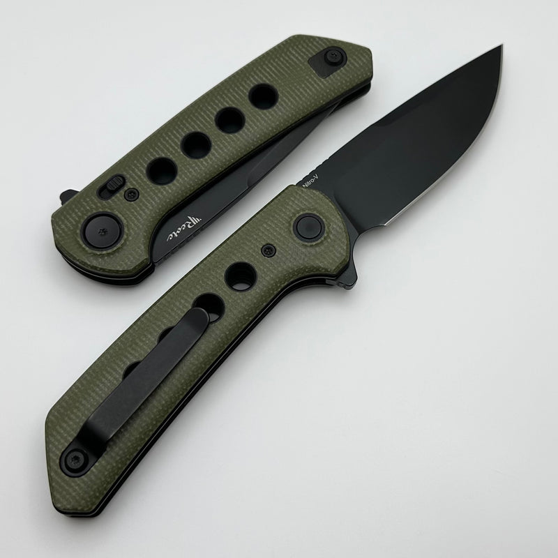 Reate Knives PL-XF Green Micarta w/ Black G-10 Inlays & PVD Nitro-V