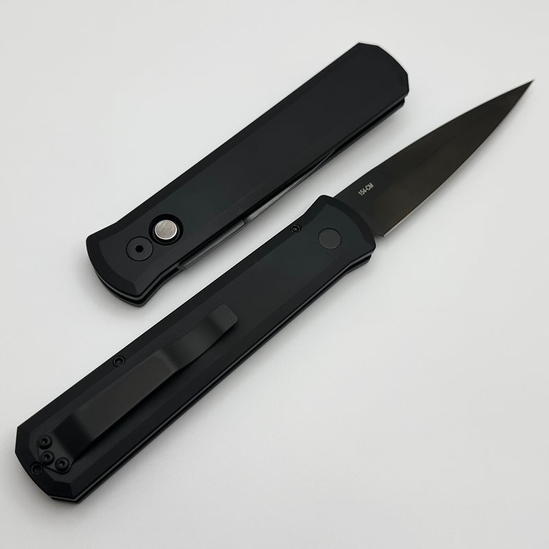 Pro-Tech Godfather Dark Edition w/ Black Handle & DLC 154-CM Blade 921-DARK