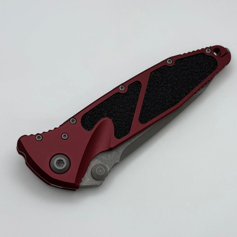 Microtech Socom Elite Manual Tanto Apocalyptic Partial Serrated & Merlot Handles 161-11APMR