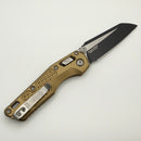 Microtech MSI RAM LOK Mini Tan Frag Aluminum Handles w/ Full Serrated Black M390MK 210M-3FRTA