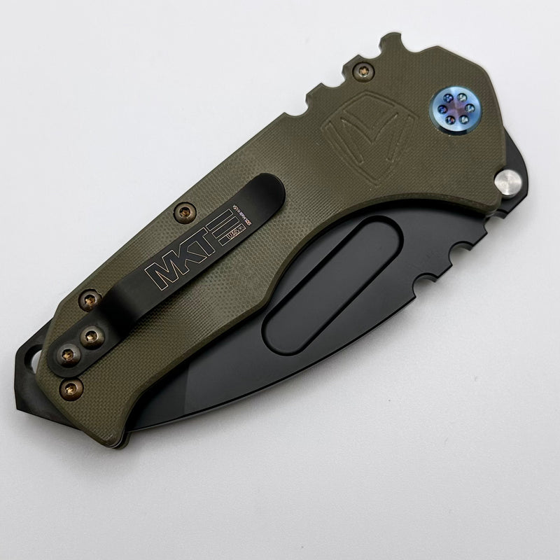 Medford Scout M/P Praetorian OD Green G10 & PVD D2 Tanto Blade w/ Flamed Hardware