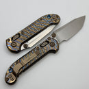 Marfione Select Microtech LUDT Ram-Lok w/ Flamed Frag Titanium Handles w/ Blue Accents & Stonewash Tanto 1136RL-10FRMS4