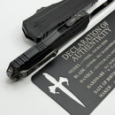 Marfione Custom Knives Cypher II Black Hefted Aluminum Handle w/ DLC Diamondwash D/E & Flamed Accent