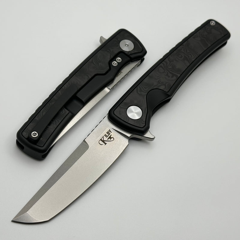 Mechforce Kilby Shard Black Titanium Integral Handle w/ Black Dunes Fat Carbon Inlays & Stonewash M390