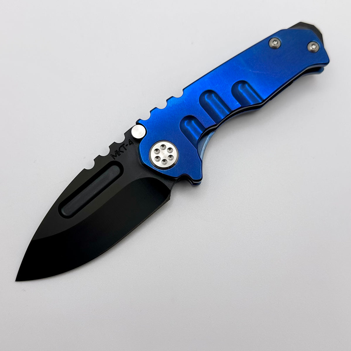 Medford Micro Praetorian T w/ PVD S35 Drop Point & Tumbled Blue Handle